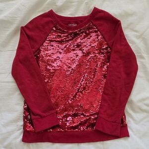 Cat & Jack Sparkling Red Sequin Sweatshirt